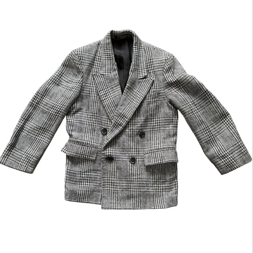 Vintage Rudnick’s Children’s Black and White Houndstooth Blazer Approx. Size 6/7
